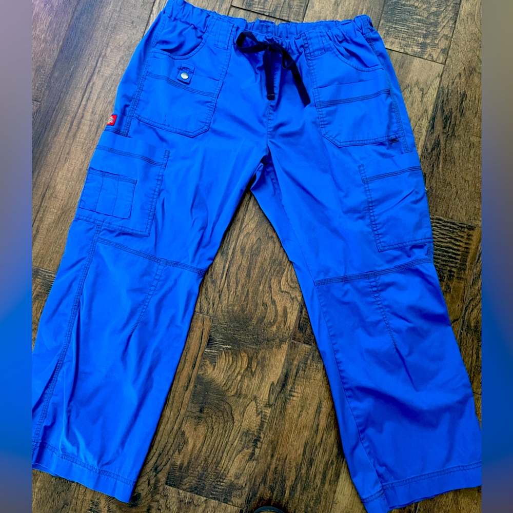 🛍 Cherokee Blue Cargo Scrub Pants Large Petite